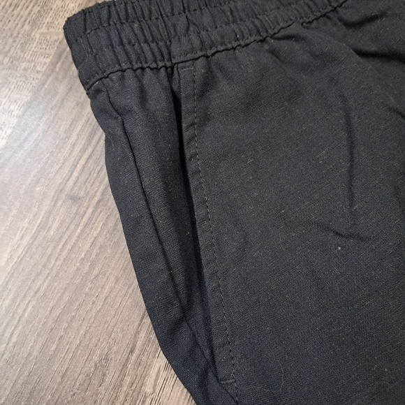 Serra Shorts Linen Blend Black Elastic Waist Pockets Women’s Size Small NWT - Picture 3 of 7